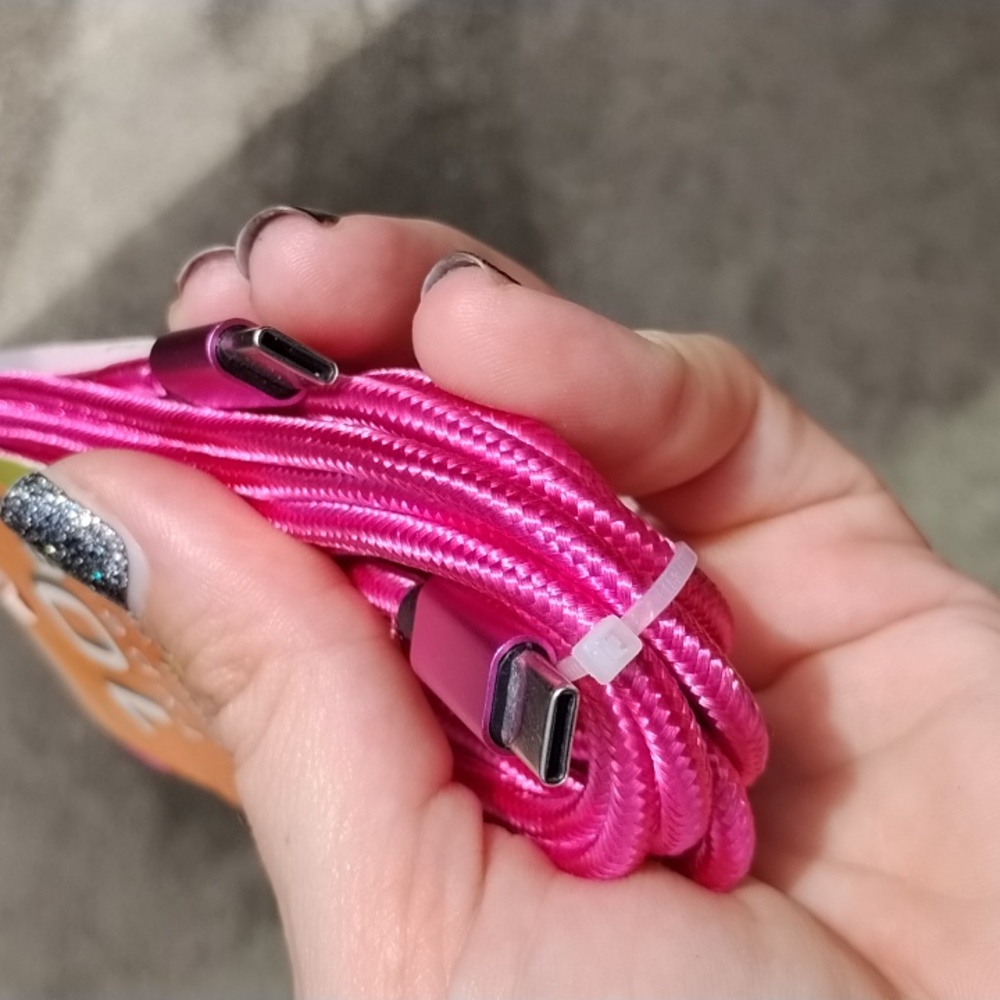 hot pink type c 10 ft high speed charge and data cable c to c - Picture 2 of 3